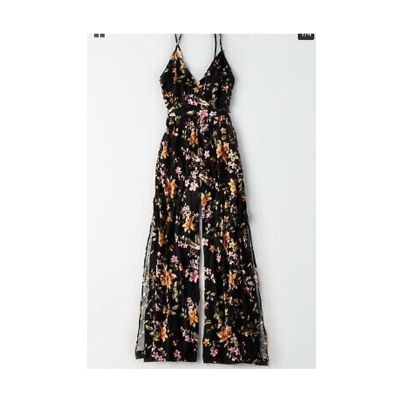 ae floral jumpsuit